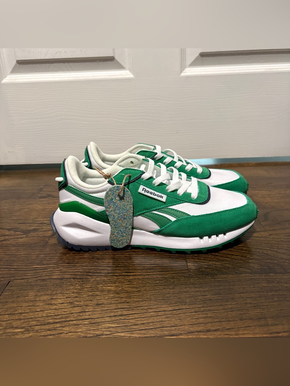 Reebok Women’s Green & White Low-Top Suede Sneakers - Picture 4 of 9